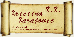 Kristina Karajović vizit kartica